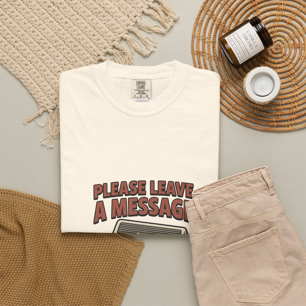 T-Shirt — "Please Leave a Message" Retro Cassette Tee