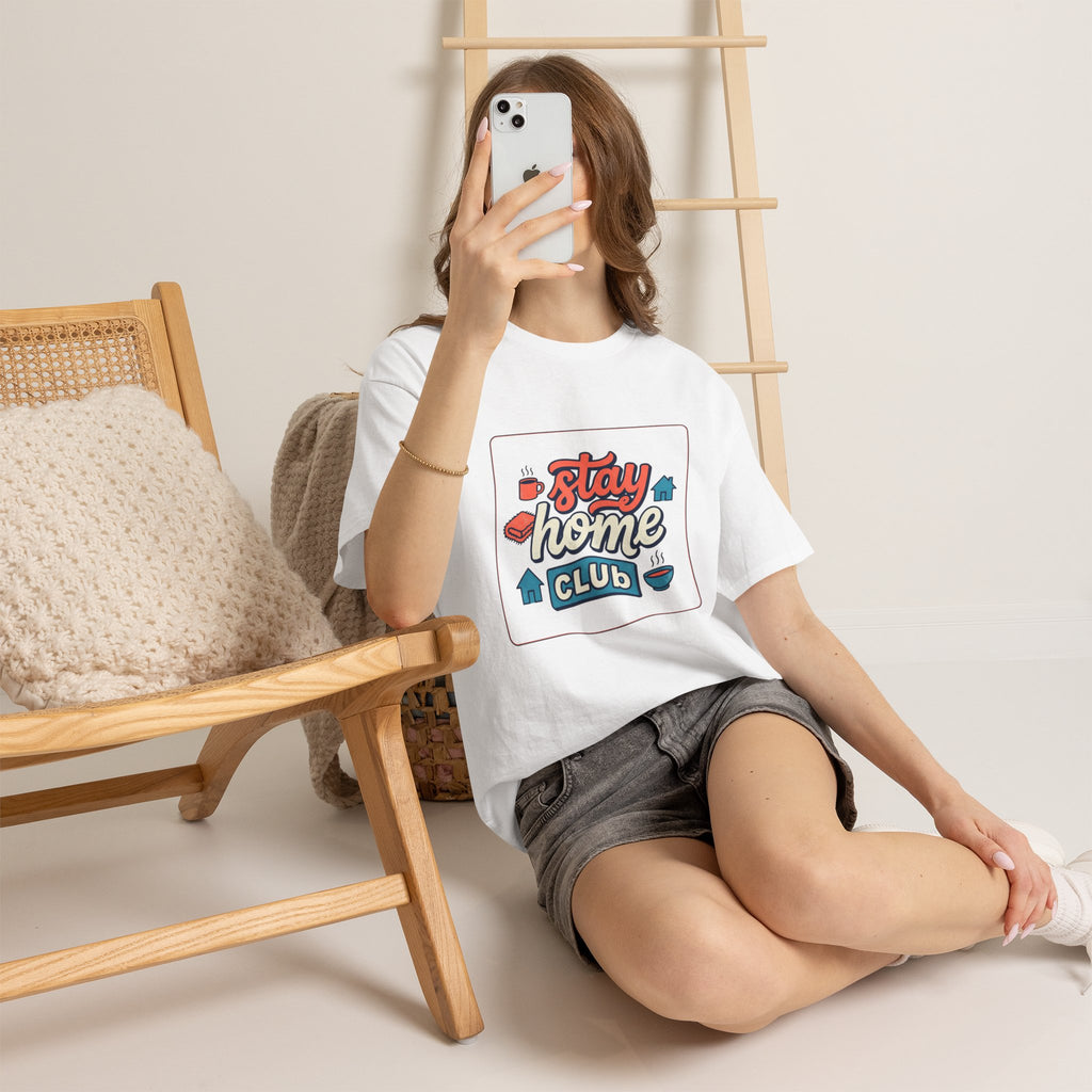 "Stay Home Club" T‑Shirt — Cozy Homebody Graphic Tee