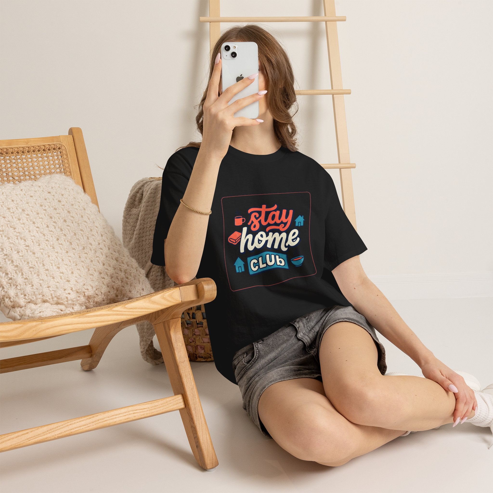 "Stay Home Club" T‑Shirt — Cozy Homebody Graphic Tee